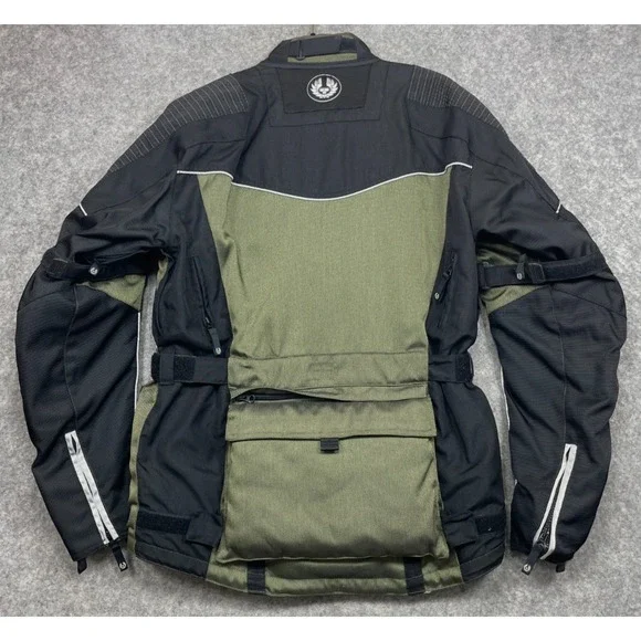 Vintage Belstaff Motorcycle Jacket Green Black Small Cordura Scotchlite Armored